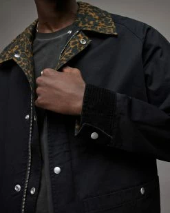 Deals 🎉 Vanian Leopard Print Reversible Jacket STALKER LEPRD/BLK ✔️ -Cheap Women's Dresses Store MJ039X 7831 6