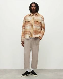 Coupon 🌟 Sacco Checked 👚 Shirt Jacket ECRU/CAMEL 🤩 -Cheap Women's Dresses Store MJ115Y 8292 4