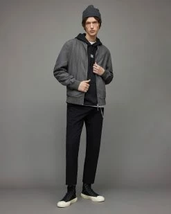 Best Pirce 🌟 Bassett Ramskull Bomber Jacket Dark Grey 🎁 -Cheap Women's Dresses Store MJ125X 584 4