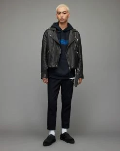 Brand new 😉 Allen Leather Biker Jacket Black 🥰 -Cheap Women's Dresses Store ML045X 5 3