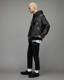 Brand new 😉 Allen Leather Biker Jacket Black 🥰 -Cheap Women's Dresses Store ML045X 5 4