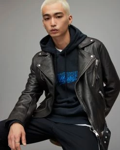 Brand new 😉 Allen Leather Biker Jacket Black 🥰 -Cheap Women's Dresses Store ML045X 5 5