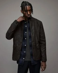 Flash Sale 🌟 Survey Leather Blazer Anthracite Grey ⌛