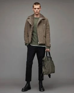 Best Pirce 🌟 Dylan Shearling Biker Jacket Inox Grey 🌟 -Cheap Women's Dresses Store ML056X 7103 3