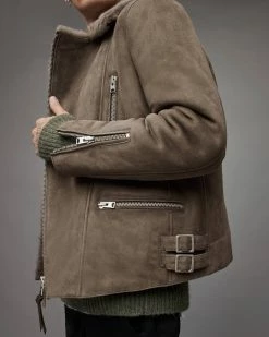 Best Pirce 🌟 Dylan Shearling Biker Jacket Inox Grey 🌟 -Cheap Women's Dresses Store ML056X 7103 4