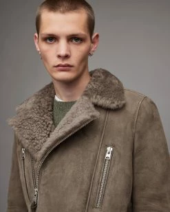 Best Pirce 🌟 Dylan Shearling Biker Jacket Inox Grey 🌟 -Cheap Women's Dresses Store ML056X 7103 5