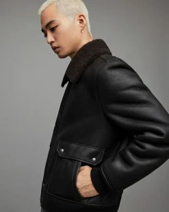 Hot Sale 🎁 Nolan Shearling Jacket Black 🥰 -Cheap Women's Dresses Store ML058X 5 4