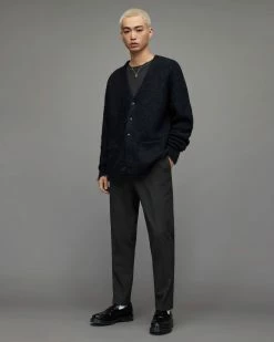 Top 10 👏 Barrow Pinstripe Slim Trousers BLK/CHLK PINSTRIPE 🎉