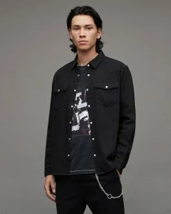 Outlet 🥰 Ludlow Denim 👚 Shirt Jet Black 🛒 -Cheap Women's Dresses Store MR017X 451 6