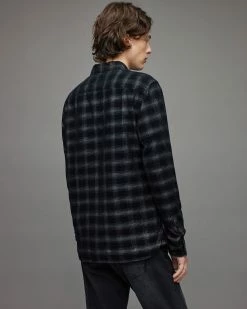 Brand new ⭐ Eastburn Corduroy Checked 👚 Shirt Black 🌟 -Cheap Women's Dresses Store MS008X 5 6