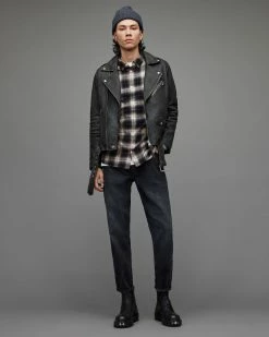 New π Selwyn Checked π Shirt Black π