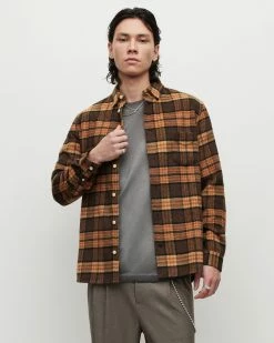 Brand new 👏 Valdale Checked 👕 Shirt Mink Brown 🔥 -Cheap Women's Dresses Store MS021Y 5731 5