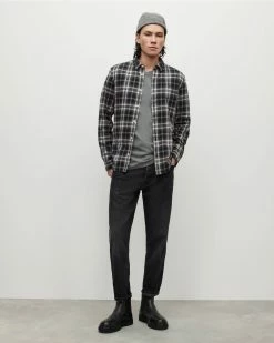 Top 10 ⭐ Vilotta Checked 👕 Shirt Black 😀 -Cheap Women's Dresses Store MS036Y 5 3