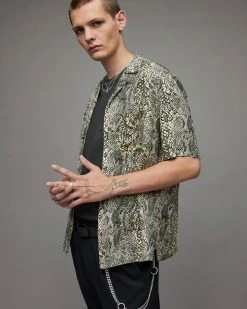 Outlet 🛒 Reptilia Snake 👕 Shirt Light Grey ⭐ -Cheap Women's Dresses Store MS063X 103 6