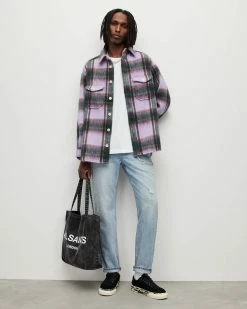 New 🌟 Zeiser Checked 👚 Shirt Cold Lilac 🤩 -Cheap Women's Dresses Store MS148X 8060 3