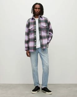 New 🌟 Zeiser Checked 👚 Shirt Cold Lilac 🤩 -Cheap Women's Dresses Store MS148X 8060 4