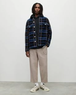 New 🔥 Voss Checked Overshirt Dark Ink 😀 -Cheap Women's Dresses Store MS150X 2310 3