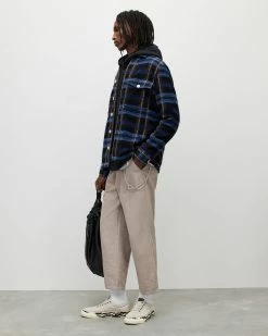 New 🔥 Voss Checked Overshirt Dark Ink 😀 -Cheap Women's Dresses Store MS150X 2310 4