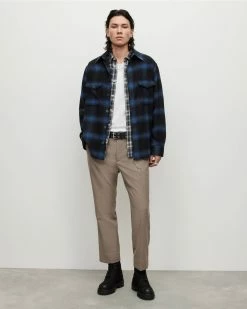 Hot Sale 🛒 Rotation Checked Overshirt Dark Ink 🛒 -Cheap Women's Dresses Store MS152X 2310 3