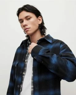 Hot Sale 🛒 Rotation Checked Overshirt Dark Ink 🛒 -Cheap Women's Dresses Store MS152X 2310 6