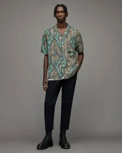 Coupon ❤️ Krait Snake Print 👕 Shirt Brown 🛒 -Cheap Women's Dresses Store MS174X 6 4