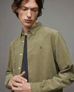 Budget 💯 Birchwood Ramskull Corduroy 👕 Shirt Dusty Olive Green 🧨 -Cheap Women's Dresses Store MS200X 6907 4