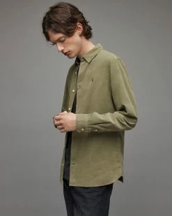 Budget 💯 Birchwood Ramskull Corduroy 👕 Shirt Dusty Olive Green 🧨 -Cheap Women's Dresses Store MS200X 6907 5