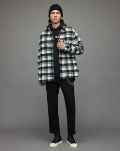 Best Pirce 🎉 Asbury Checked Overshirt Black/Ecru 🧨 -Cheap Women's Dresses Store MS214X 604 3