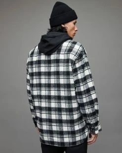 Best Pirce 🎉 Asbury Checked Overshirt Black/Ecru 🧨 -Cheap Women's Dresses Store MS214X 604 6