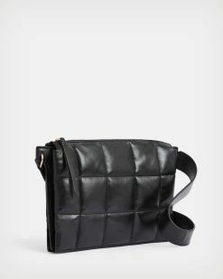 Flash Sale 🔔 Sheringham Leather Quilted Shoulder Bag Black 😀 -Cheap Women's Dresses Store WB009Y 5 4
