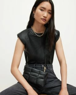 Flash Sale 🎁 Mila Quilted Leather Pouch Crossbody Bag Black 🎁