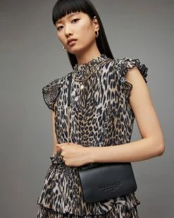 Budget ⌛ Ludivine Leather Crossbody Bag Black 🎉