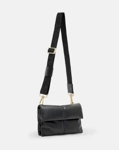 Coupon 👏 Ezra Leather Quilted Crossbody Bag Black 👍 -Cheap Women's Dresses Store WB524Y 5 4