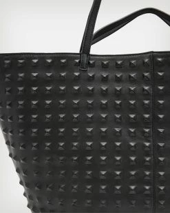 Best deal 👏 Hannah Studded East West Leather Tote Bag Black 🎁 -Cheap Women's Dresses Store WB561X 5 3