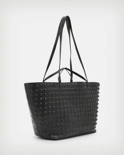 Best deal 👏 Hannah Studded East West Leather Tote Bag Black 🎁 -Cheap Women's Dresses Store WB561X 5 4