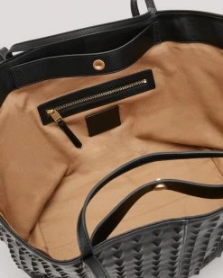 Best deal 👏 Hannah Studded East West Leather Tote Bag Black 🎁 -Cheap Women's Dresses Store WB561X 5 5