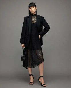 Buy 😀 Hanna Lace Midi 👗 Dress Black 🧨