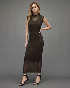 Flash Sale 🔥 Patrice 2-In-1 Midi 👗 Dress BLACK/ROYAL BLUE 🔥 -Cheap Women's Dresses Store WD200X 8026 4