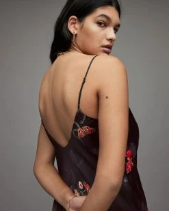 New ⌛ Melody Silk Blend Nancy Midi 👗 Dress Black 👏 -Cheap Women's Dresses Store WD291X 5 4