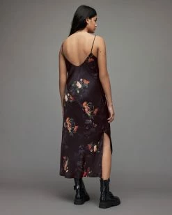 New ⌛ Melody Silk Blend Nancy Midi 👗 Dress Black 👏 -Cheap Women's Dresses Store WD291X 5 6