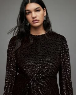 Promo 🔥 Jemima Leopard Mini 👗 Dress Black 👏 -Cheap Women's Dresses Store WD294X 5 3