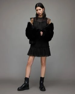 Budget 🌟 Perri Tulle Mini 👗 Dress Metallic Black 🔥 -Cheap Women's Dresses Store WD340V 7133 3