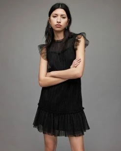 Budget 🌟 Perri Tulle Mini 👗 Dress Metallic Black 🔥 -Cheap Women's Dresses Store WD340V 7133 5