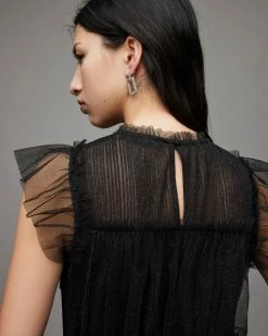 Budget 🌟 Perri Tulle Mini 👗 Dress Metallic Black 🔥 -Cheap Women's Dresses Store WD340V 7133 6