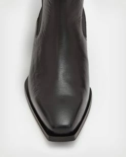 Top 10 ✔️ Vally Leather 🥾 Boots Black ✨ -Cheap Women's Dresses Store WF0059Z 5 3