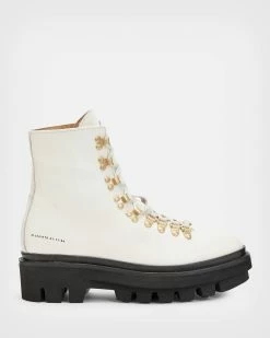 Best Sale 🎉 Wanda Leather 🥾 Boots White Gloss 🧨