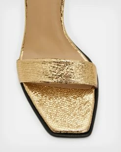 Top 10 🔥 Noir Leather Shimmer 🩴 Sandals Metallic Gold ✨ -Cheap Women's Dresses Store WF696X 7081 3