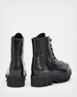 Best Sale 🎁 Wanda Leather 🥾 Boots BLACK/WARM BRASS 🔔 -Cheap Women's Dresses Store WF699X 6405 6