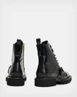 Discount 🎉 Tori Leather 🥾 Boots BLACK/WARM BRASS 😀 -Cheap Women's Dresses Store WF720X 6405 5