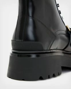 Hot Sale ⭐ Stellar Leather 🥾 Boots BLACK/WARM BRASS ✨ -Cheap Women's Dresses Store WF724X 6405 5